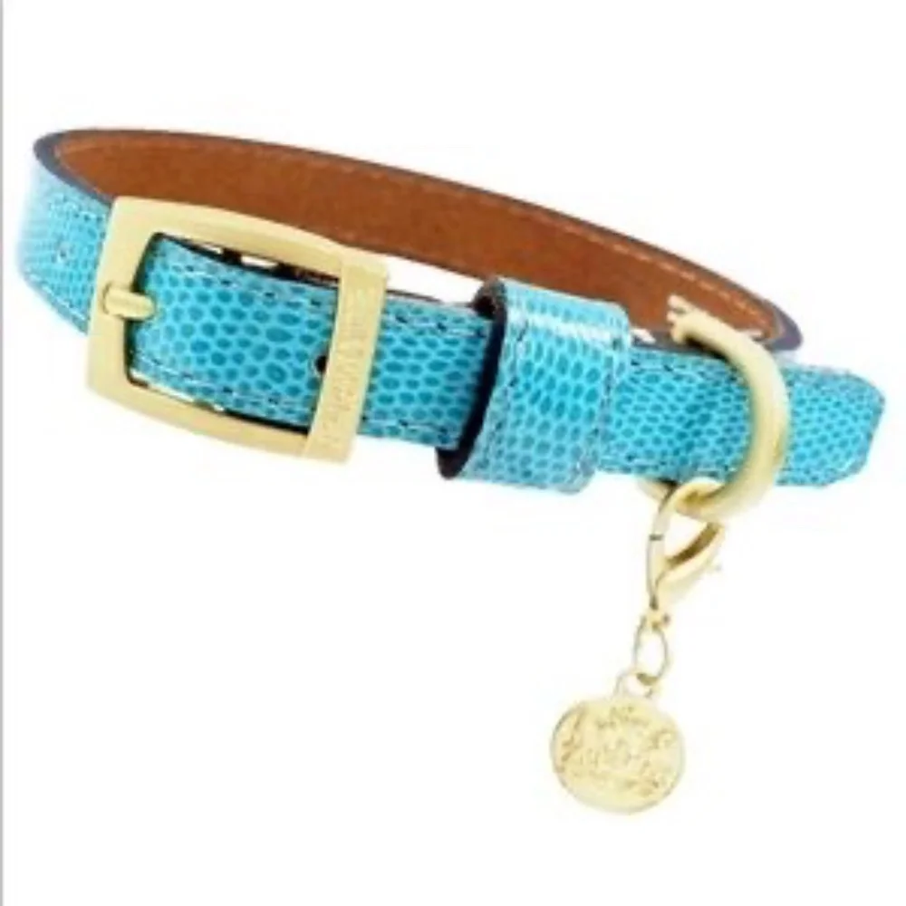 Hartman & Rose Leather luxury Dog Collar Park Avenue Collection Size Small NWT
